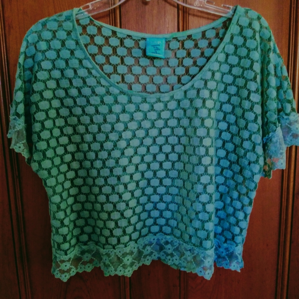 HIP SAGE MESH PATTERN SHIRT